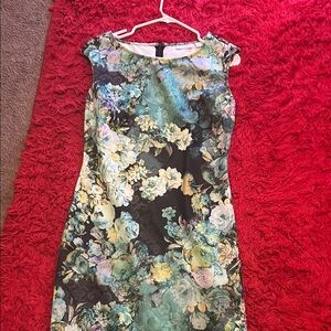 New York & Company Blue Sheath Midi Dress